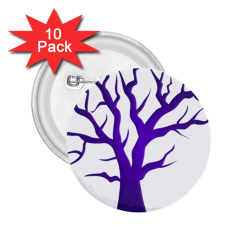 Dark Blue Night Tree 2.25  Button (10 pack) from ArtsNow.com Front