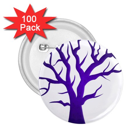 Dark Blue Night Tree 2.25  Button (100 pack) from ArtsNow.com Front