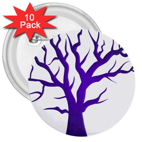 Dark Blue Night Tree 3  Button (10 pack) from ArtsNow.com Front