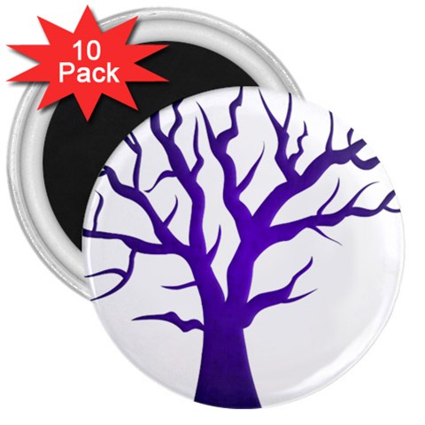 Dark Blue Night Tree 3  Magnet (10 pack) from ArtsNow.com Front