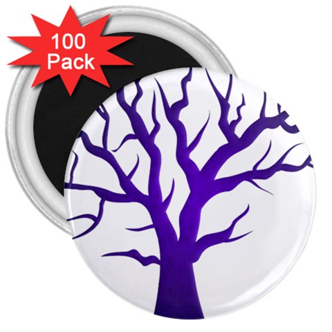 Dark Blue Night Tree 3  Magnet (100 pack) from ArtsNow.com Front