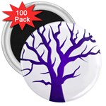 Dark Blue Night Tree 3  Magnet (100 pack)