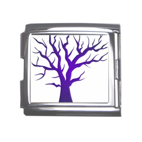 Dark Blue Night Tree Mega Link Italian Charm (18mm) from ArtsNow.com Front