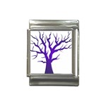 Dark Blue Night Tree Italian Charm (13mm)