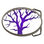 Dark Blue Night Tree Belt Buckle