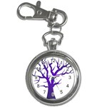 Dark Blue Night Tree Key Chain Watch