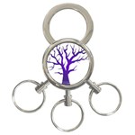 Dark Blue Night Tree 3-Ring Key Chain