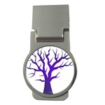 Dark Blue Night Tree Money Clip (Round)