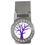 Dark Blue Night Tree Money Clip (CZ)