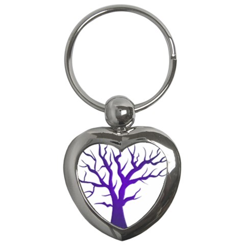 Dark Blue Night Tree Key Chain (Heart) from ArtsNow.com Front