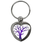 Dark Blue Night Tree Key Chain (Heart)