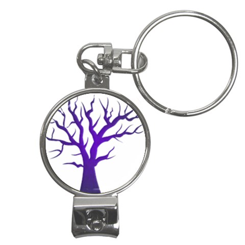 Dark Blue Night Tree Nail Clippers Key Chain from ArtsNow.com Front