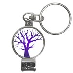 Dark Blue Night Tree Nail Clippers Key Chain