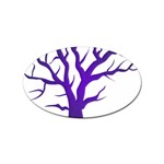 Dark Blue Night Tree Sticker (Oval)