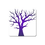 Dark Blue Night Tree Magnet (Square)