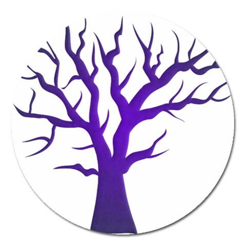 Dark Blue Night Tree Magnet 5  (Round) from ArtsNow.com Front