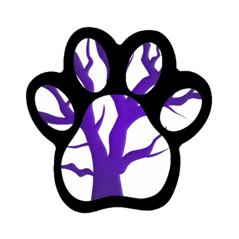 Dark Blue Night Tree Magnet (Paw Print) from ArtsNow.com Front