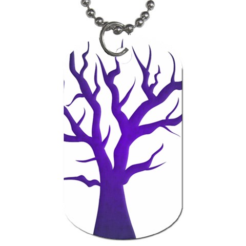 Dark Blue Night Tree Dog Tag (One Side) from ArtsNow.com Front