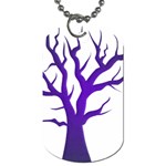 Dark Blue Night Tree Dog Tag (Two Sides)