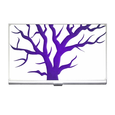 Dark Blue Night Tree Business Card Holder from ArtsNow.com Front