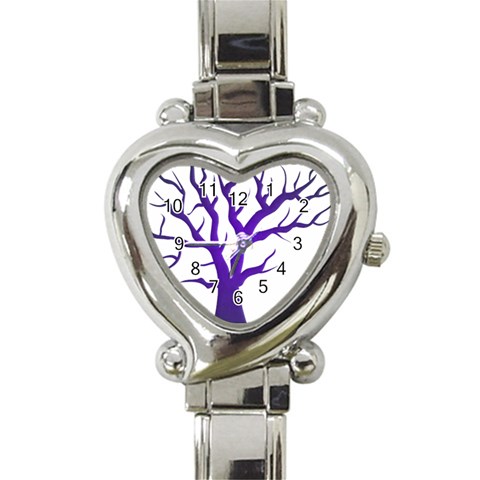 Dark Blue Night Tree Heart Italian Charm Watch from ArtsNow.com Front