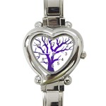 Dark Blue Night Tree Heart Italian Charm Watch