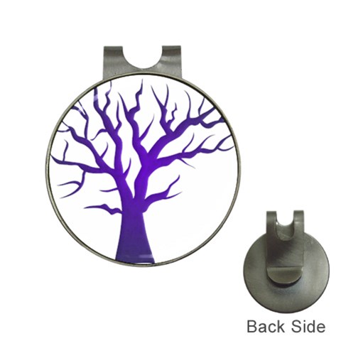 Dark Blue Night Tree Golf Ball Marker Hat Clip from ArtsNow.com Front