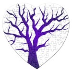 Dark Blue Night Tree Jigsaw Puzzle (Heart)