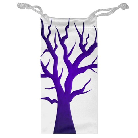 Dark Blue Night Tree Jewelry Bag from ArtsNow.com Front