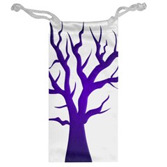 Dark Blue Night Tree Jewelry Bag from ArtsNow.com Back