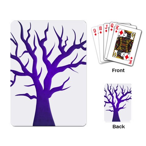 Dark Blue Night Tree Playing Cards Single Design from ArtsNow.com Back