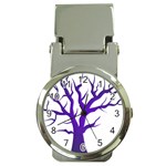 Dark Blue Night Tree Money Clip Watch