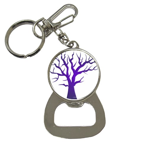 Dark Blue Night Tree Bottle Opener Key Chain from ArtsNow.com Front