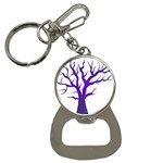 Dark Blue Night Tree Bottle Opener Key Chain