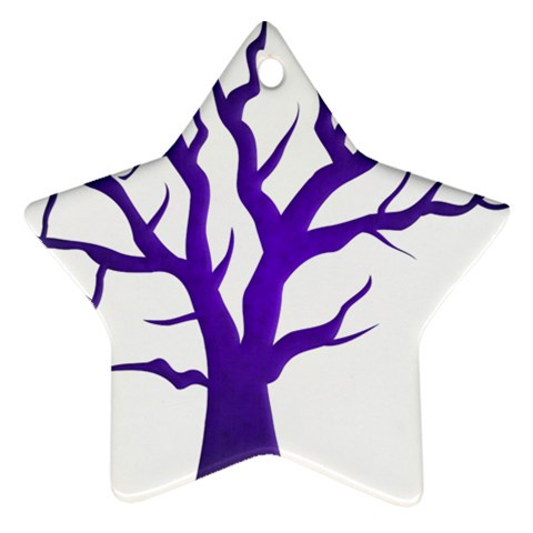 Dark Blue Night Tree Star Ornament (Two Sides) from ArtsNow.com Back