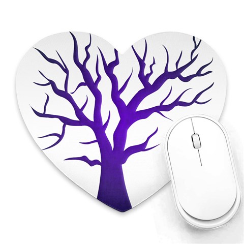 Dark Blue Night Tree Mousepad (Heart) from ArtsNow.com Front