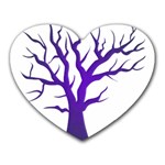 Dark Blue Night Tree Mousepad (Heart)