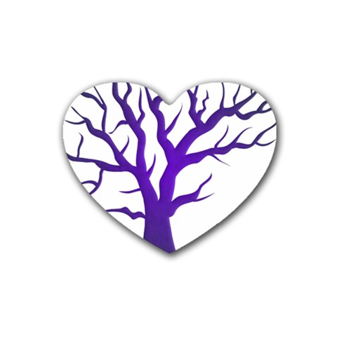 Dark Blue Night Tree Heart Coaster (4 pack) from ArtsNow.com Front