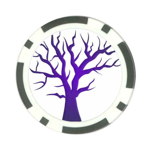 Dark Blue Night Tree Poker Chip Card Guard from ArtsNow.com Front