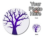 Dark Blue Night Tree Multi-purpose Cards (Round)