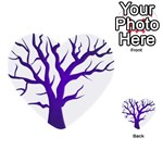 Dark Blue Night Tree Multi-purpose Cards (Heart)