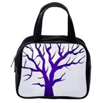 Dark Blue Night Tree Classic Handbag (One Side)