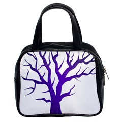 Dark Blue Night Tree Classic Handbag (Two Sides) from ArtsNow.com Front