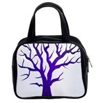 Dark Blue Night Tree Classic Handbag (Two Sides)