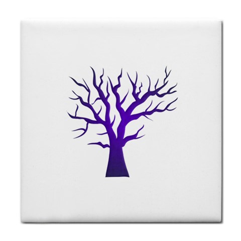 Dark Blue Night Tree Face Towel from ArtsNow.com Front