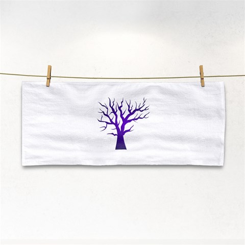 Dark Blue Night Tree Hand Towel from ArtsNow.com Front