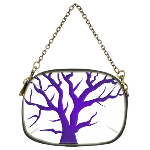 Dark Blue Night Tree Chain Purse (One Side) from ArtsNow.com Front