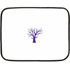 Dark Blue Night Tree Mini Fleece Blanket(Two Sides) from ArtsNow.com 35 x27  Blanket Front