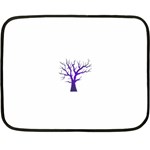 Dark Blue Night Tree Mini Fleece Blanket(Two Sides)