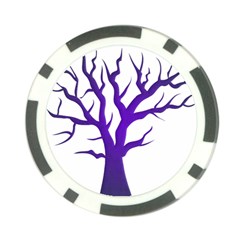 Dark Blue Night Tree Poker Chip Card Guard (10 pack) from ArtsNow.com Front